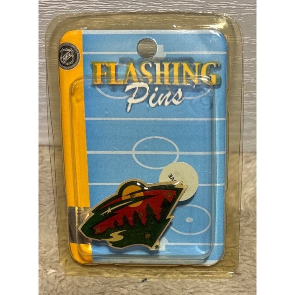 Minnesota Wild NHL Flashing Team Logo Pin 1.5" Officially Licensed SC Christmas